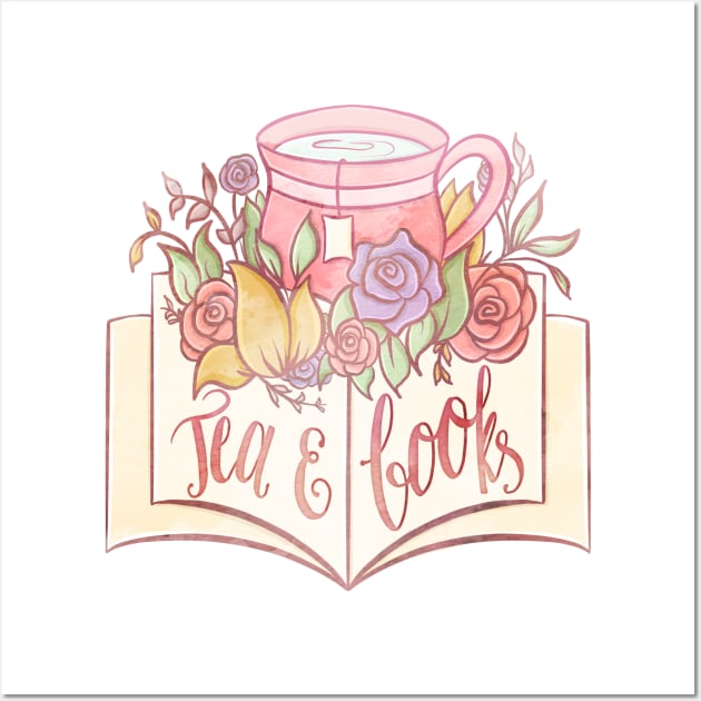 TEA AND BOOKS Wall Art by Catarinabookdesigns